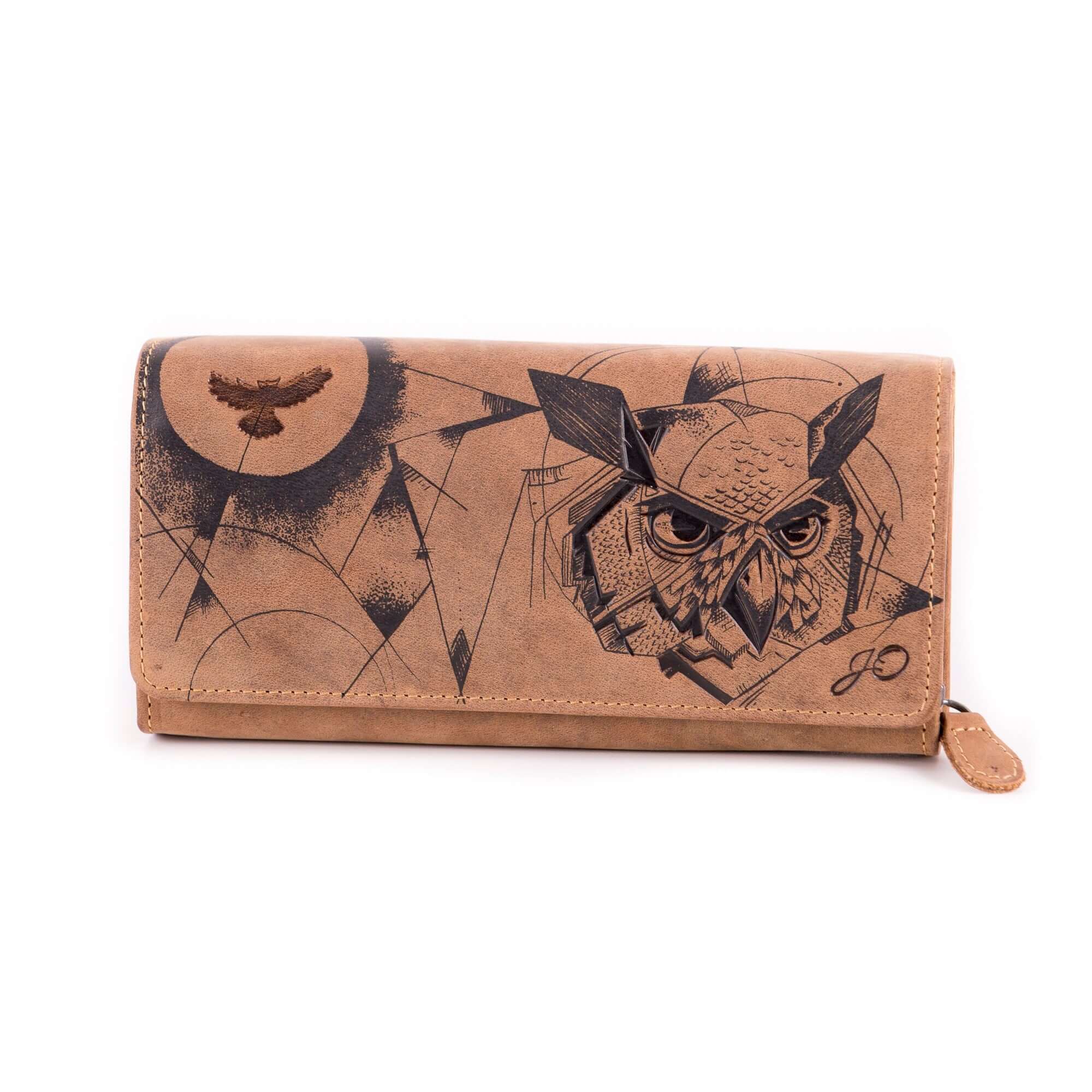 Bild: Damen Geldbörse Eule aus echtem Leder