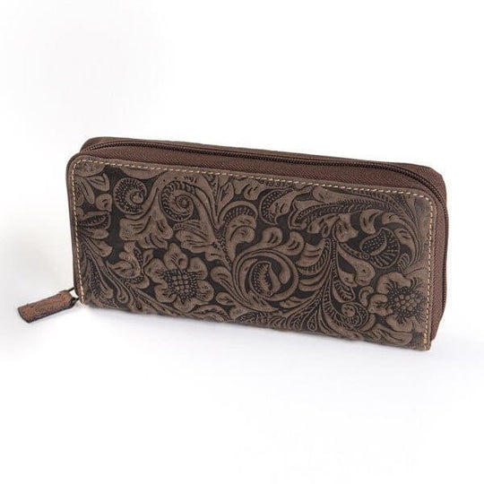 Bild: Damen Geldbörse Flora Braun Reisverschluss