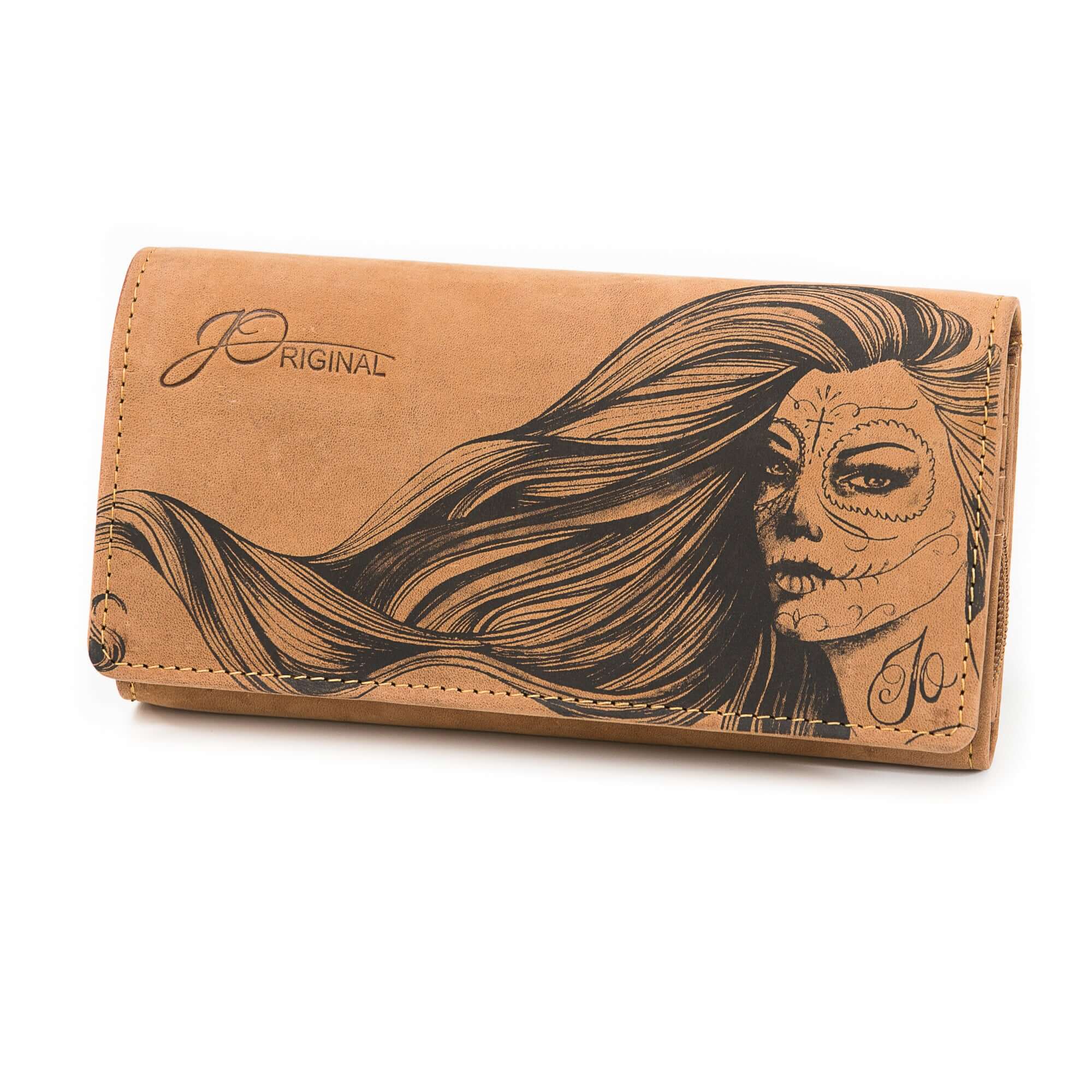 Bild: Damen Geldbörse mit Motiv La Catrina aus echtem Leder