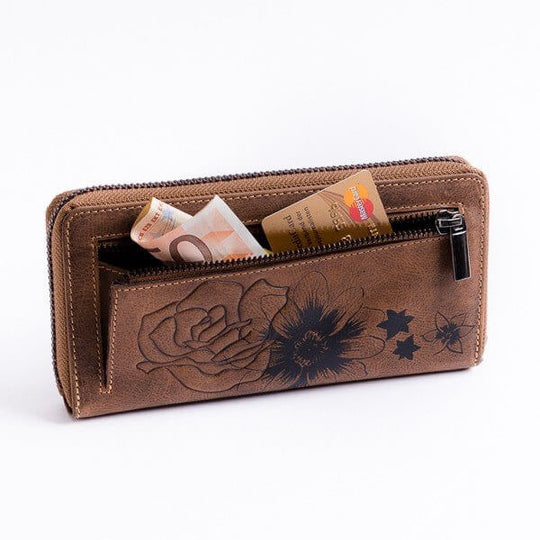 Bild: Damen Geldbörse Rose die Rückseite mit Reisverschluss