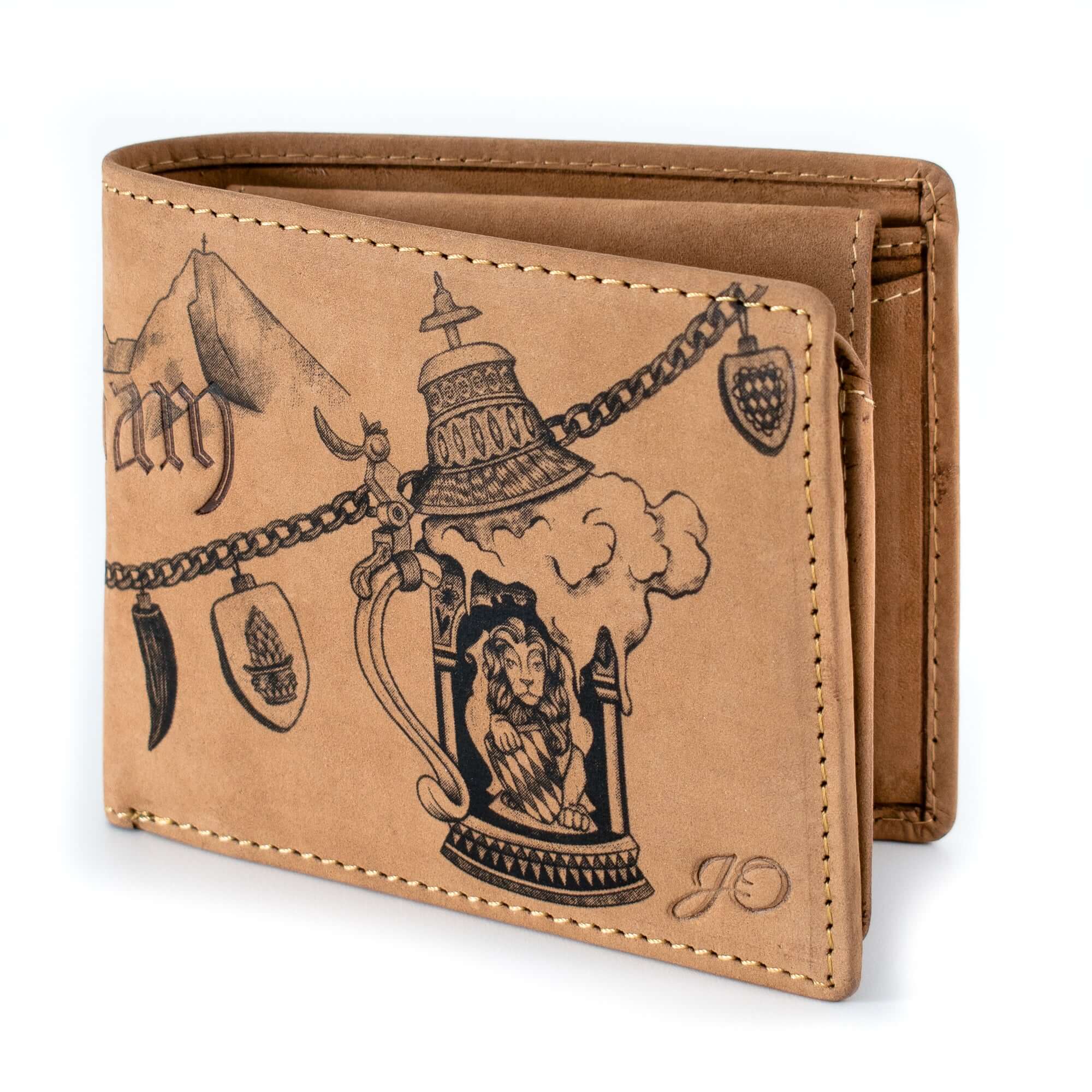 Bild: Geldbörse Bayern im Querformat aus echtem Leder