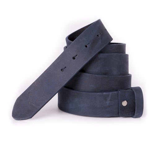 Bild: Ledergürtel ohne Schnalle in Blau