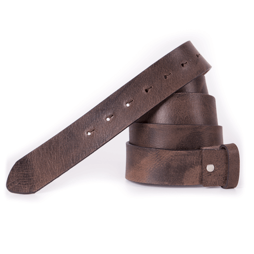 Bild: Ledergürtel ohne Schnalle in Dunkelbraun