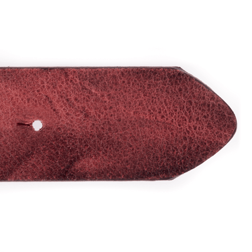 Bild: Ledergürtel ohne Schnalle in Rot das Gürtelende