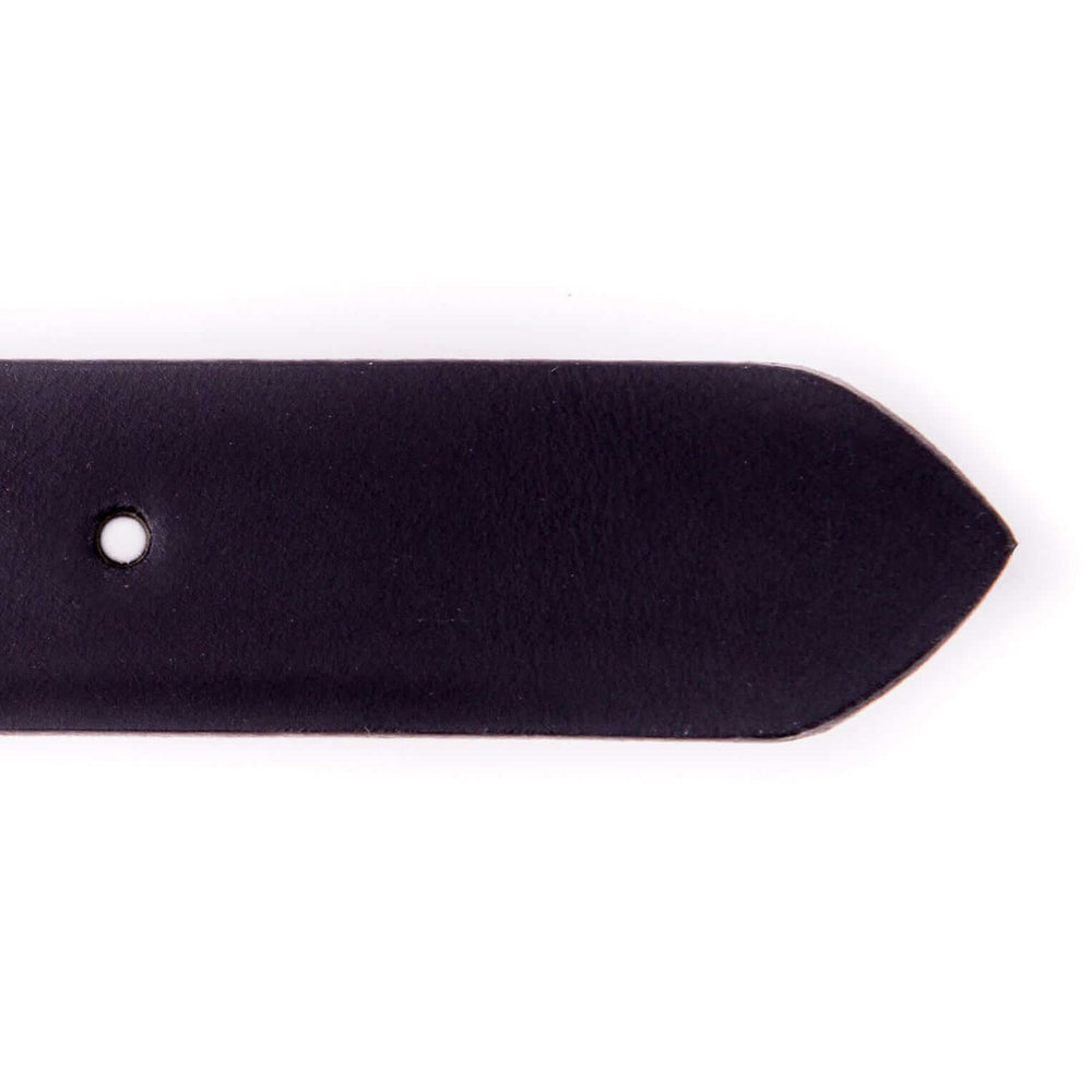 Anzuggürtel Herren 3 cm Wasserbüffelleder - "Schwarz" das Endstück
