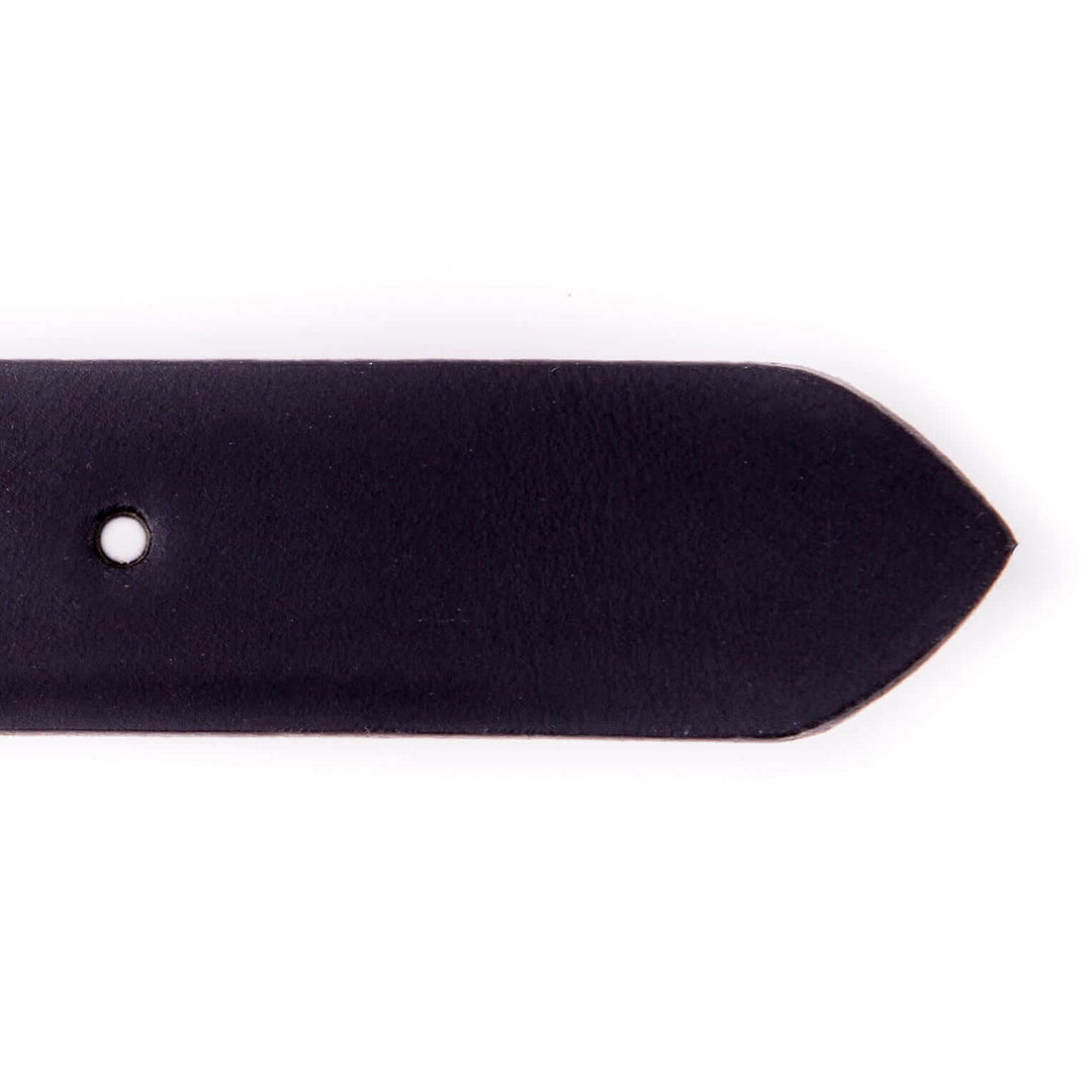 Anzuggürtel Herren 3 cm Wasserbüffelleder - "Schwarz" das Endstück