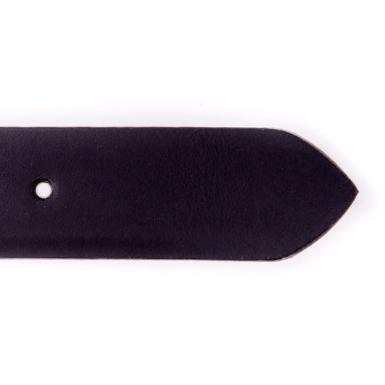 Anzuggürtel Herren 3 cm Wasserbüffelleder - "Schwarz" das Endstück