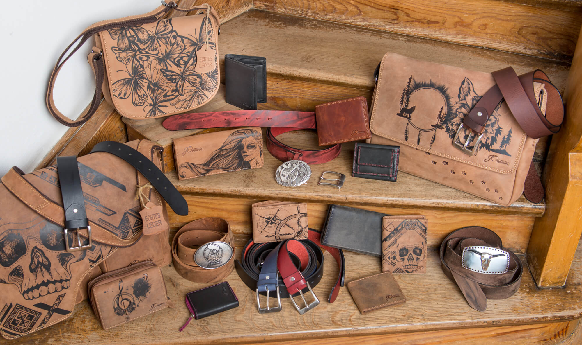 Bild: Geldbörsen, Gürtel und Taschen aus Leder von JOriginal Ambientebild