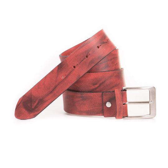 Bild: Ledergürtel 4 cm Rindsleder "Rot Wild" – Made in Germany