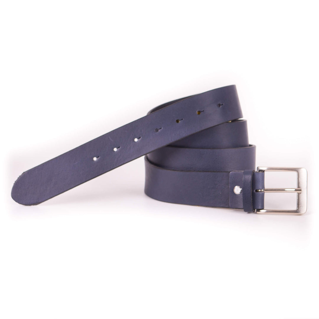 Bild: Ledergürtel aus Rindsleder Blau Glatt
