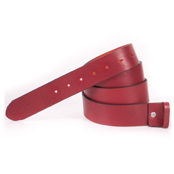 Ledergürtel ohne Schnalle 4 cm "Rot Ochsenblut"