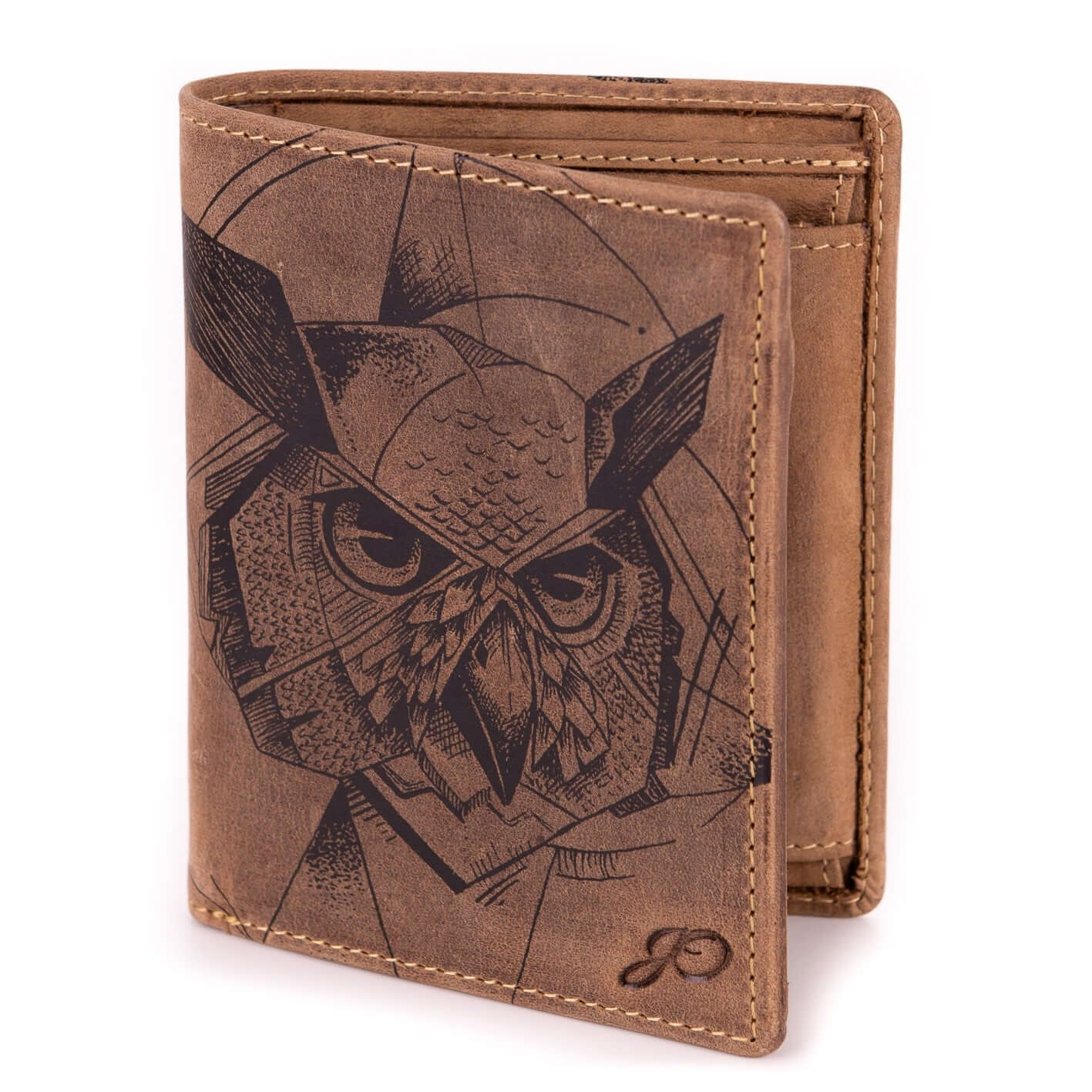 Bild: Geldbörse Eule Hoch aus echtem Leder