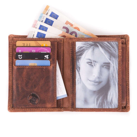 Bild: Geldbörse Retro hoch slim aufgeklappt