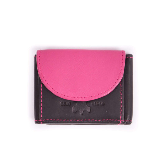 Bild: Kleine Geldbörse Super Mini in Schwarz Pink aus echtem Leder