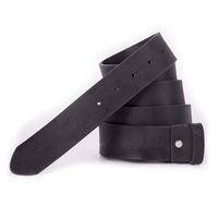 Ledergürtel ohne Schnalle 4 cm "Schwarz Wild"