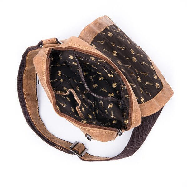 Bild: Tasche aus Leder mit Musik-Motiv oben 